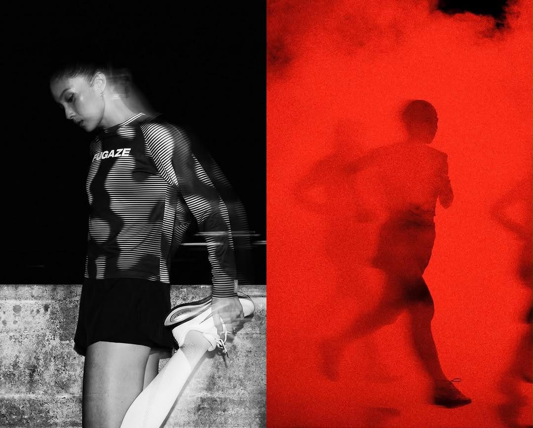 Colección FUGAZE de running, singlet rojo